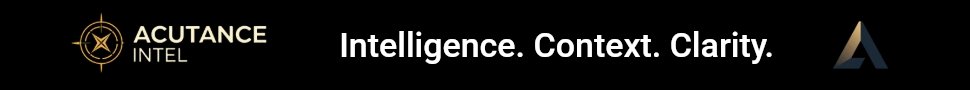 Home Page 33 Acutance Intel banner with logo and tagline “Intelligence. Context. Clarity.”