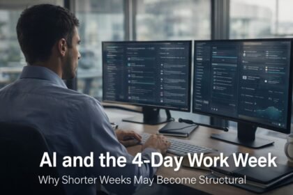 AI 4-Day Work Week concept showing compressed productivity and shorter work schedule in 2026