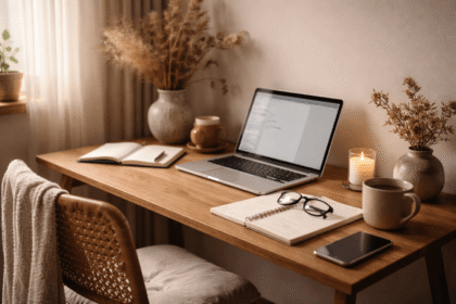 A calm creator workspace reflecting the decline of the visibility KPI in the modern creator economy