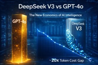 DeepSeek V3 vs GPT-4o cost comparison chart showing enterprise token pricing differences