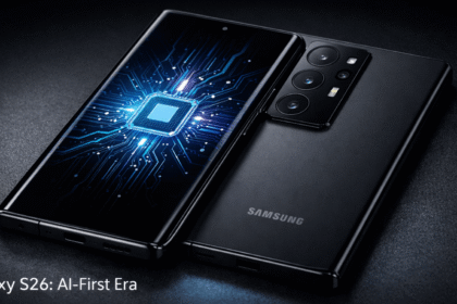 Samsung Galaxy S26 concept smartphone illustrating the Galaxy S26 release date and AI-first design strategy