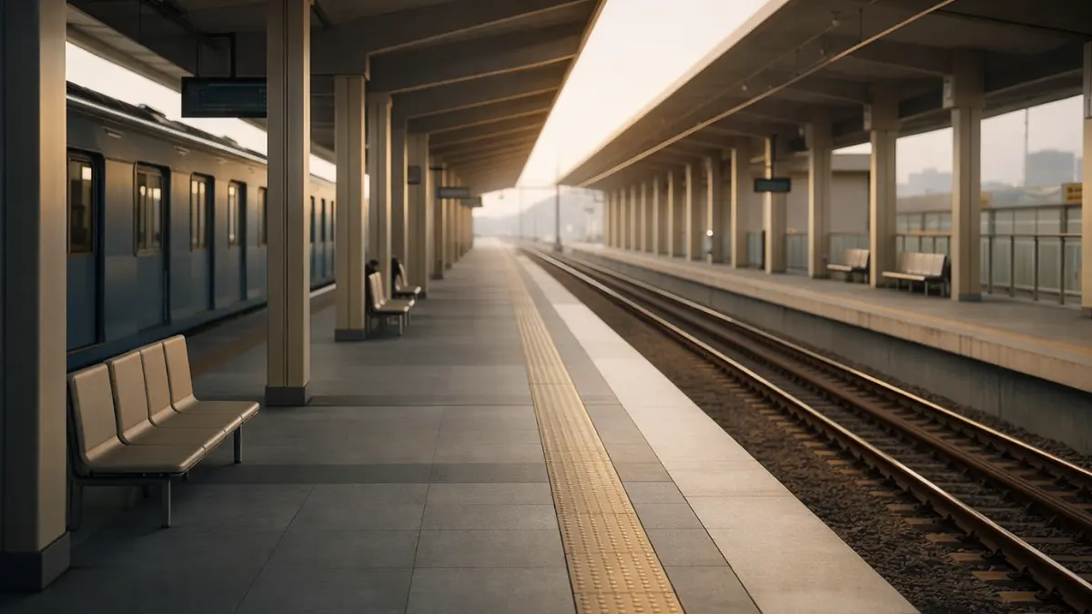 Empty commuter train platform — career geography oil prices 2026