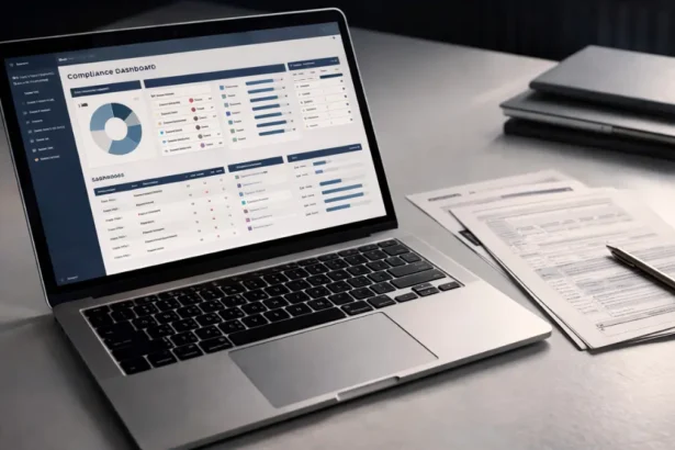 Compliance documentation on minimal desk — EU AI Act high risk systems 2026