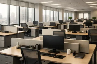 Empty corporate office floor — return to office mandate compliance gap 2026